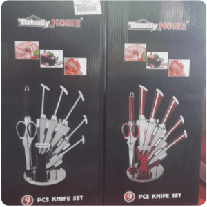 9pc knife set black or red