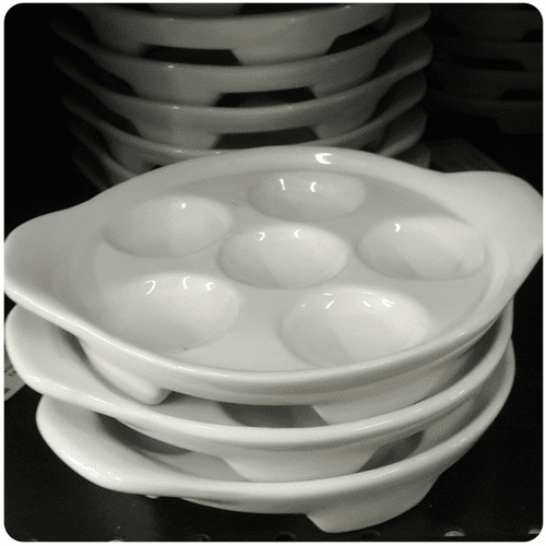Snail dish 6 slots with small side handles
